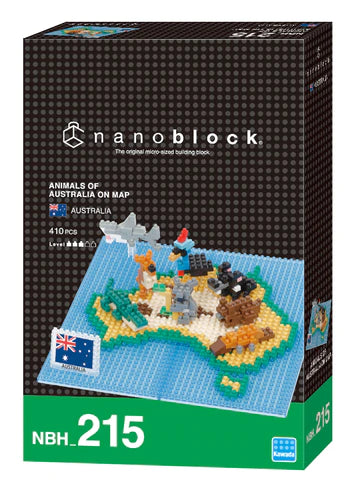 NANOBLOCK - ANIMALS OF AUSTRALIA ON MAP 215 - Toyworld Frankston