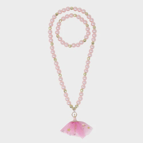 PINK POPPY BALLERINA CHARM NECKLACE AND BRACELET SET - Toyworld Frankston