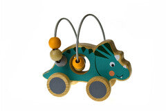 WOODEN DINOSAUR BEAD MAZE ON WHEEL - Toyworld Frankston
