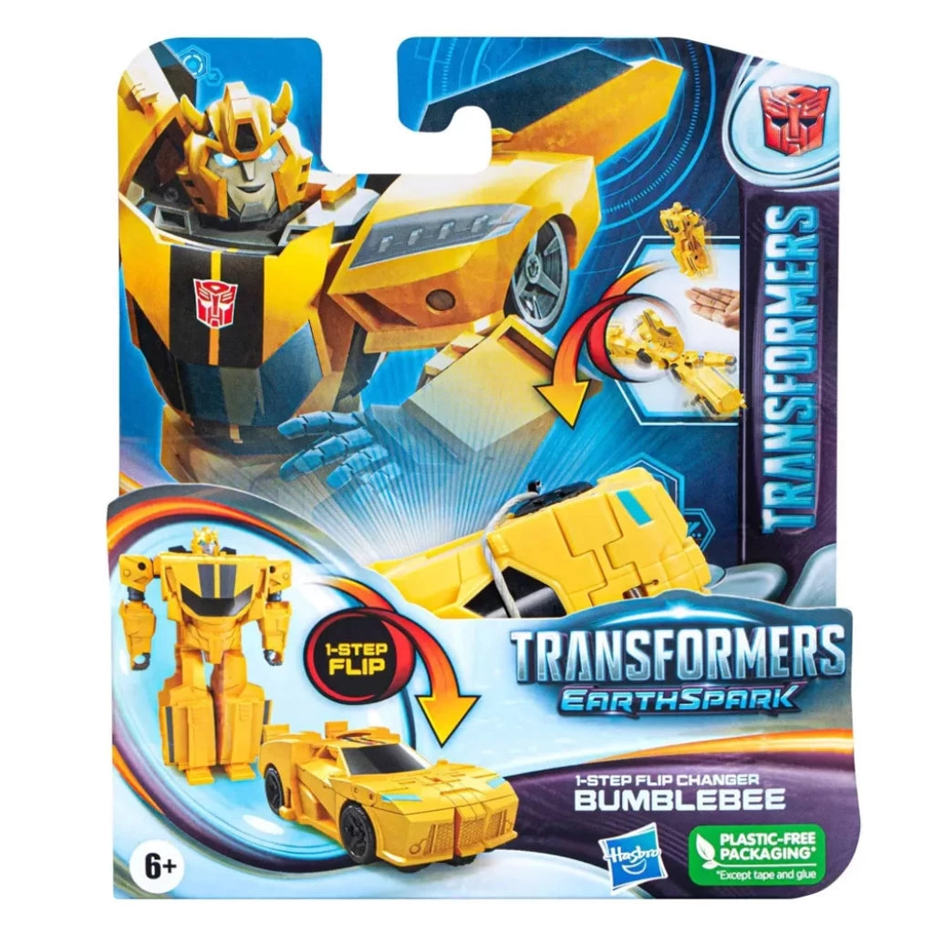 TRANSFORMERS EARTHSPARK STEP FLIP ASSORTED - BUMBLEBEE - Toyworld Frankston