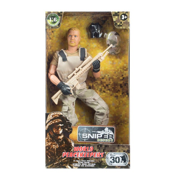 WORLD PEACEKEEPERS 1:6 SNIPER SET DESERT - Toyworld Frankston