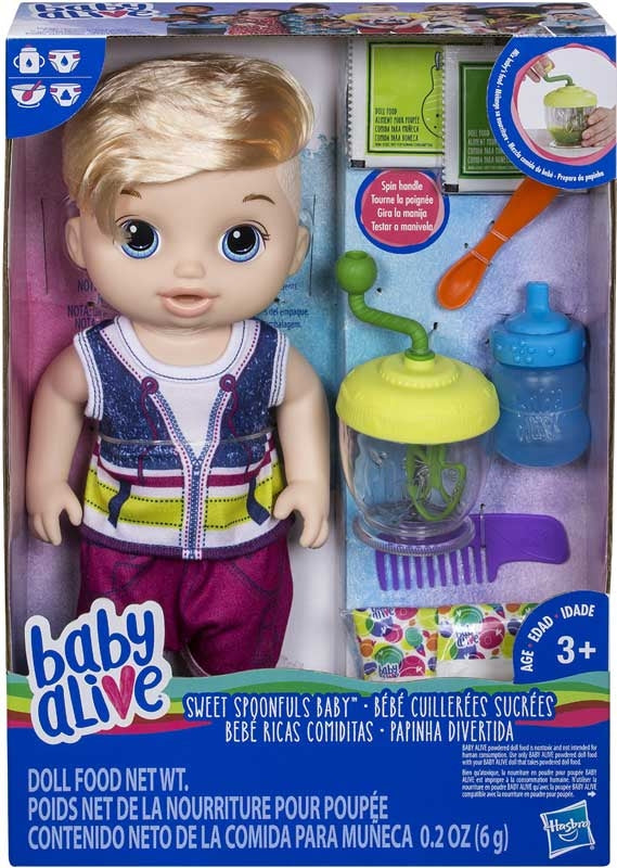 BABY ALIVE SWEET SPOONFULS BABY BOY BLONDE - Toyworld Frankston