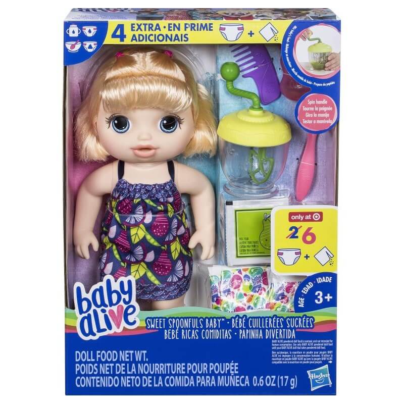 BABT ALIVE SWEET SPOONFULS BABY GIRL BLONDE - Toyworld Frankston