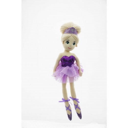 45CM CORA PURPLE SEQUIN BALLERINA - Toyworld Frankston