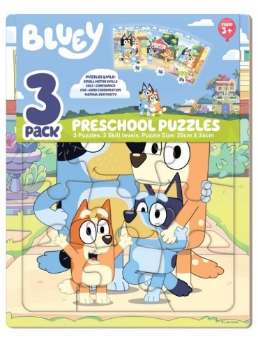 BLUEY 3 PACK PRESCHOOL PUZZLES - Toyworld Frankston