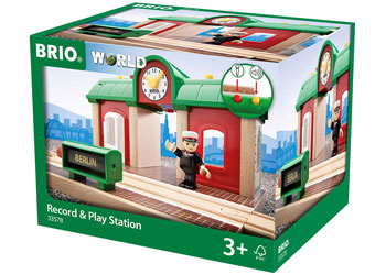 BRIO DESTINATION - RECORD AND PLAY STATION - 3 PIECES - Toyworld Frankston