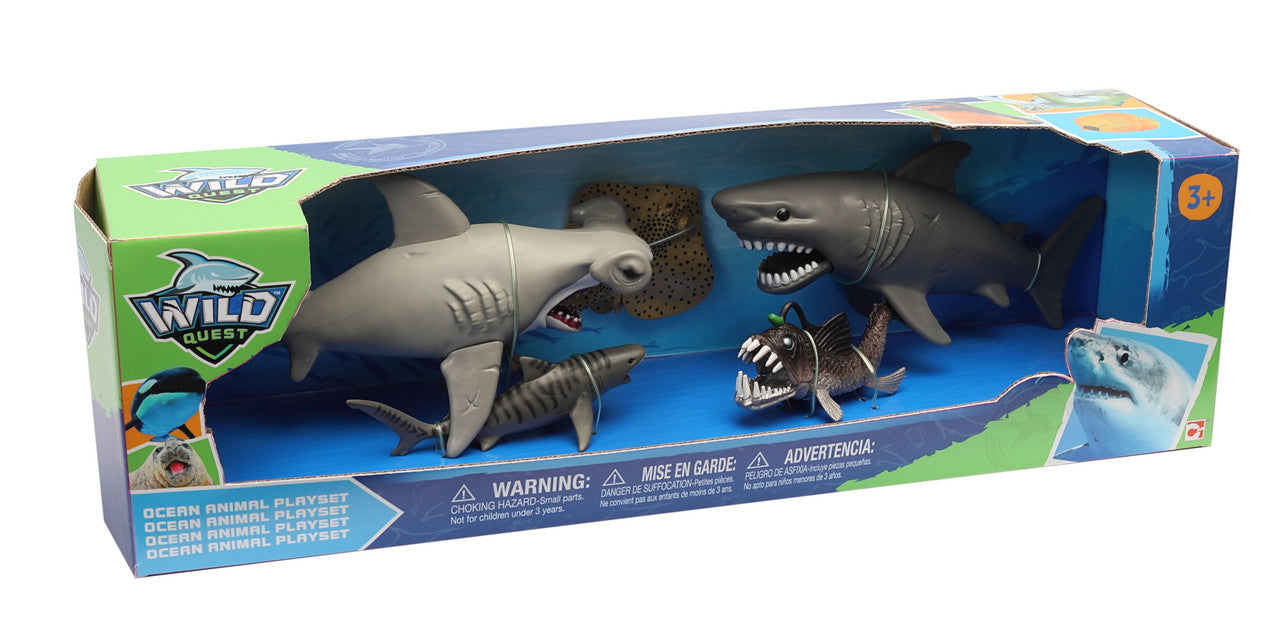 WILD QUEST OCEAN ANIMAL GROUP SET - Toyworld Frankston