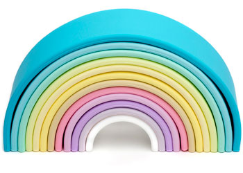 DENA TOYS - RAINBOW PASTEL TEETHERS 12 PC - Toyworld Frankston