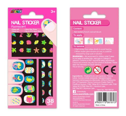 AVENIR OCEAN NAIL STICKERS FLUORESCENT - Toyworld Frankston