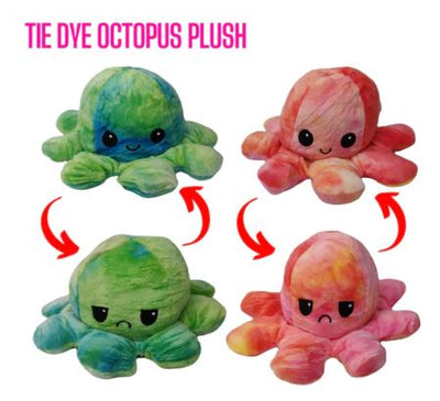 REVERSABLE TIE DYE  OCTOPUS PLUSH - Toyworld Frankston