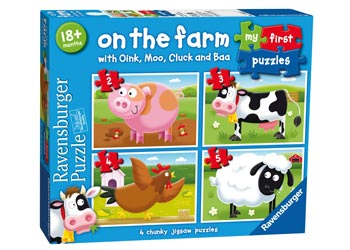 RAVENSBURGER - ON THE FARM MY FIRST PUZZLE 2 3 4 5PC - Toyworld Frankston