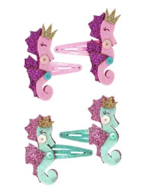 PINKPOPPY GLITTER SEAHORSE HAIRCLIPS - Toyworld Frankston