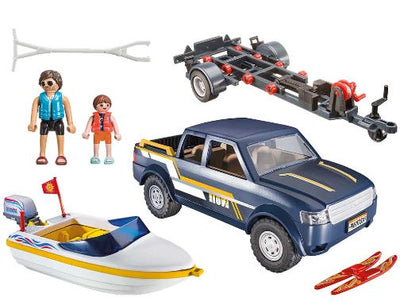 PLAYMOBIL PICK-UP WITH SPEEDBOAT - 70534 - Toyworld Frankston