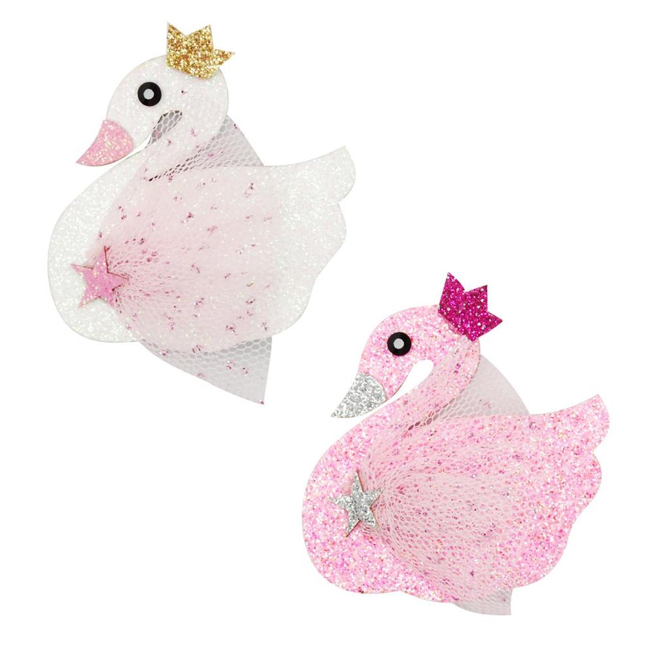 PINK POPPY SWAN PRINCESS GLITTER HAIR CLIP - Toyworld Frankston