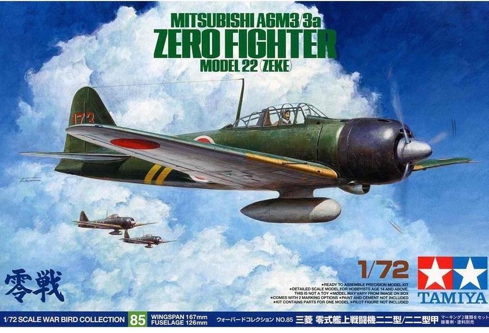 TAMIYA 1/72 A6M3/3A ZERO MODEL 22 (ZEKE) | TAMIYA | Toyworld Frankston