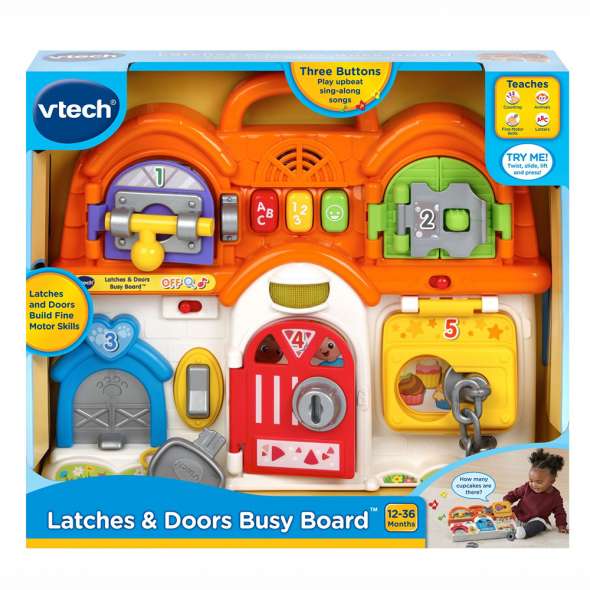 VTECH LATCHES AND DOORS BUSY BOARD - Toyworld Frankston