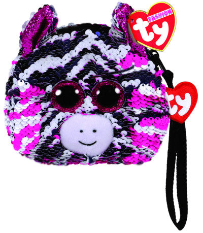 TY GEAR SEQUINS - ZOEY PINK ZEBRA WRISTLET | TY BEANIES | Toyworld Frankston