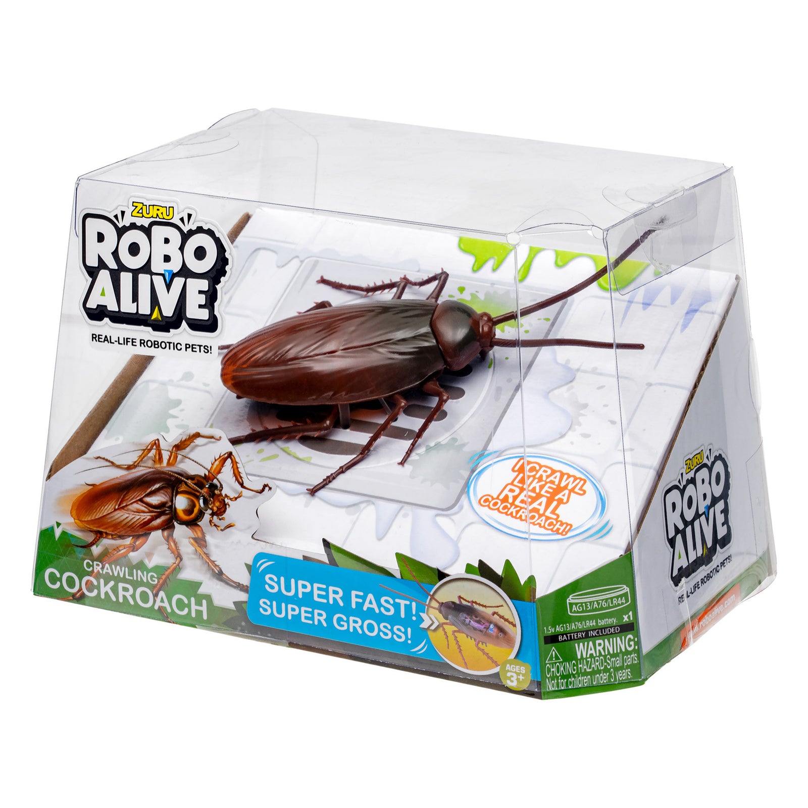 ZURU ROBO ALIVE CRAWLING COCKROACH - GLOW IN THE DARK - Toyworld Frankston